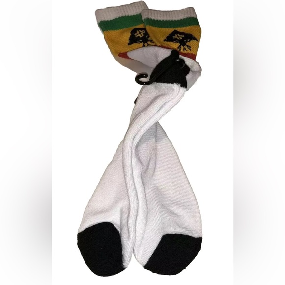 LRG Lifted Research Group Crew Socks 1 Pair Men 6.5-12 White Red Black Tree Logo - Picture 7 of 9